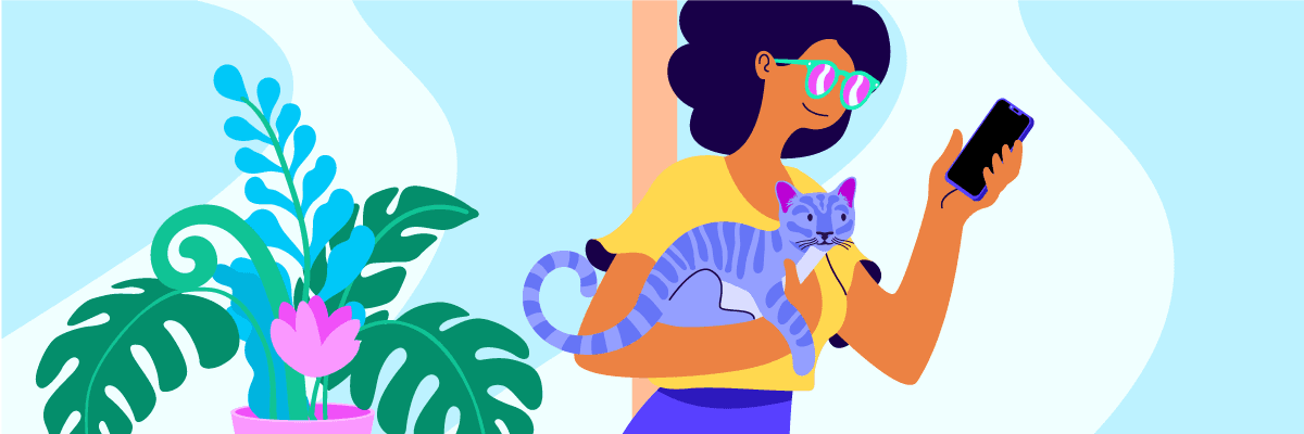 Carry cat and smartphone
